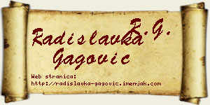 Radislavka Gagović vizit kartica
